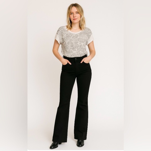 Lucky Brand Farrah Flare High-Rise Jeans (Black, NWT, Size 4/27L) - Picture 1 of 10